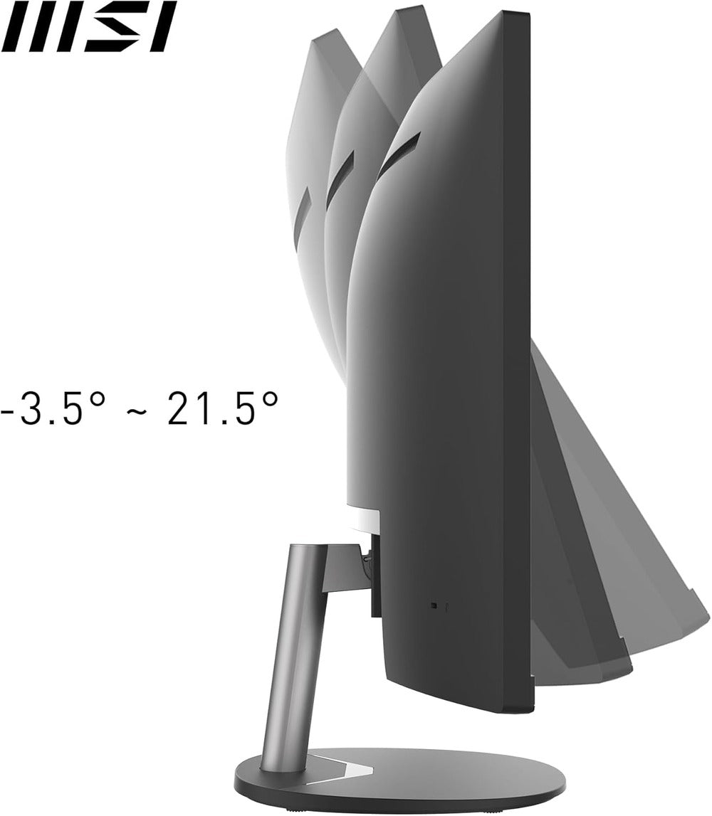 MSI Pro MP341CQ Écran Bureautique Incurvé 34" UWQHD - Dalle VA 1500R, 3440x1440, 100Hz, Confort Oculaire, sRGB 116%, HDR Ready, Haut-Parleurs Intégrés, Inclinaison Réglable - HDMI, DisplayPort