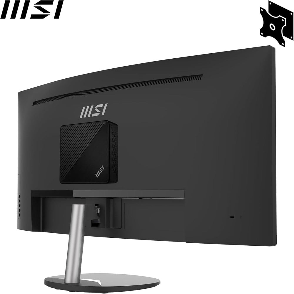 MSI Pro MP341CQ Écran Bureautique Incurvé 34" UWQHD - Dalle VA 1500R, 3440x1440, 100Hz, Confort Oculaire, sRGB 116%, HDR Ready, Haut-Parleurs Intégrés, Inclinaison Réglable - HDMI, DisplayPort